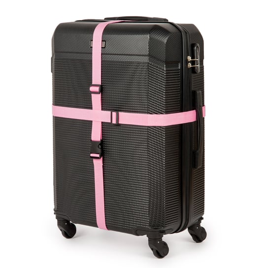 Zestaw dwóch pasów bagażowych zabezpieczających do walizki Solier SA50 180 x 3 cm - różowy Solier