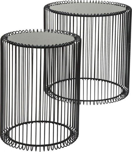Zestaw dwóch stolików kawowych Wire czarne Kare Design