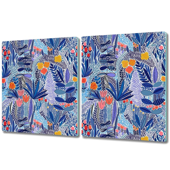 Zestaw Dwóch Szklanych Desek ze Wzorem - 2x 40x52 cm - Dzikie kwiaty Coloray