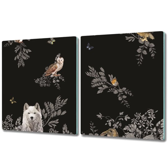 Zestaw Dwóch Szklanych Desek ze Wzorem - 2x 40x52 cm - Dzikie zwierzęta Coloray
