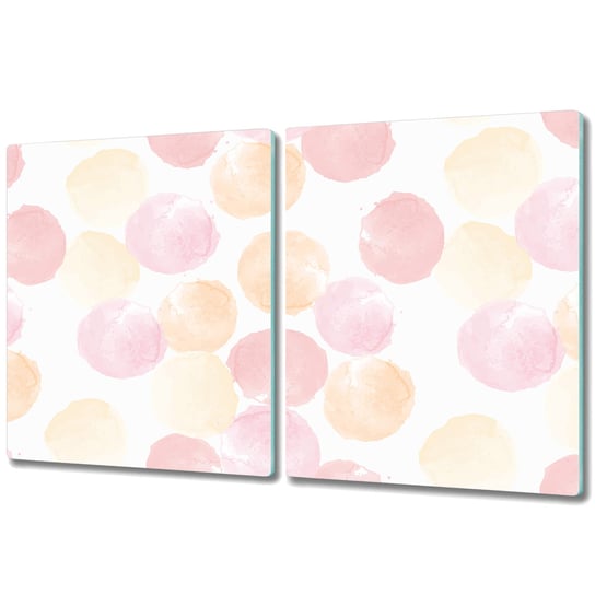 Zestaw Dwóch Szklanych Desek ze Wzorem - 2x 40x52 cm - Pastelowe kolorowe kropki Coloray