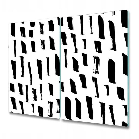 Zestaw Dwóch Szklanych Desek ze Wzorem - Czarno-białe kreski - 2 sztuki 30x52 cm Coloray