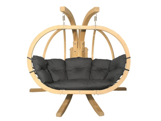 Zestaw: Dwuosobowy Fotel Wiszący Z Drewnianym Stelażem, Grafitowy Swingpod Xl Fotel + Stojak Inna marka