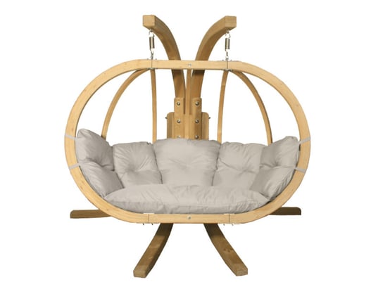 Zestaw: Dwuosobowy Fotel Wiszący Z Drewnianym Stelażem, Kremowy Swingpod Xl Fotel + Stojak Inna marka