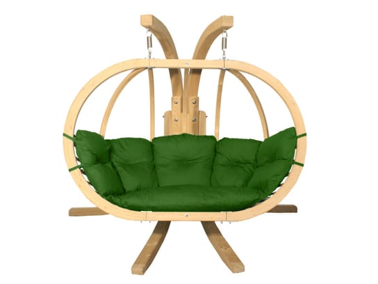 Zestaw: Dwuosobowy Fotel Wiszący Z Drewnianym Stelażem, Zielony Swingpod Xl Fotel + Stojak Inna marka