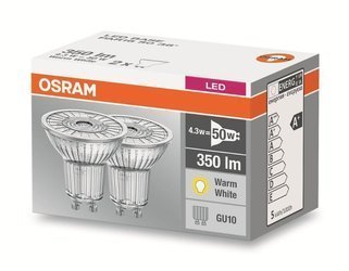 Zestaw dwupak 2x Żarówka LED OSRAM GU10 4,3W 2700K 350 lm 36° Osram