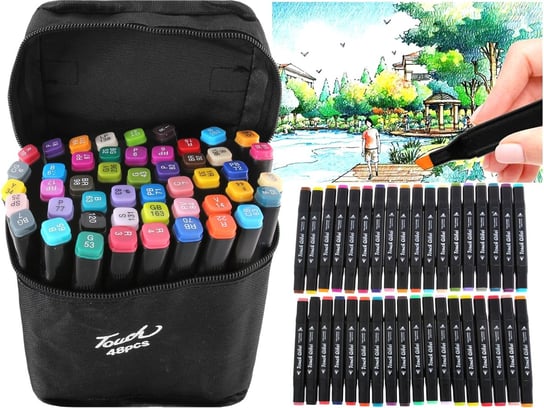 Zestaw Dwustronne FLAMASTRY Artystyczne Mazaki Markery 48 Kolorów touch Inna marka