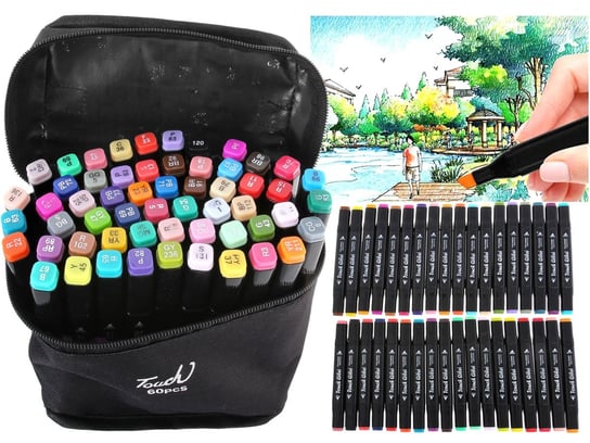 Zestaw Dwustronne FLAMASTRY Artystyczne Mazaki Markery 60 Kolorów touch Inna marka