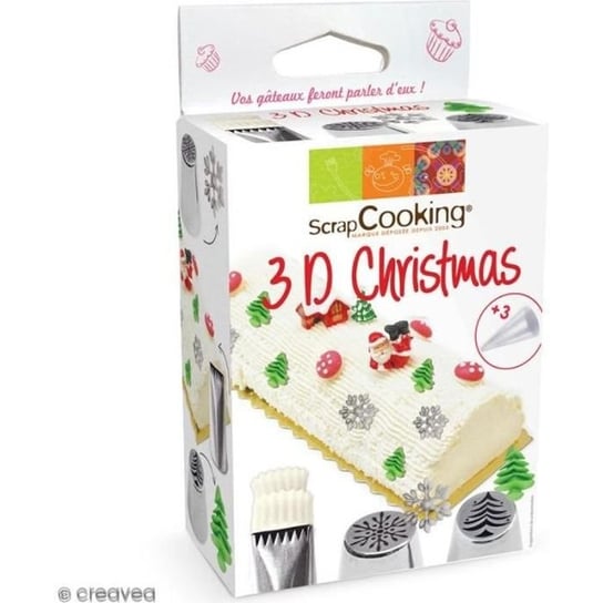 Zestaw dysz do ciasta ze stali nierdzewnej - 3D Christmas - 4 szt Inna marka