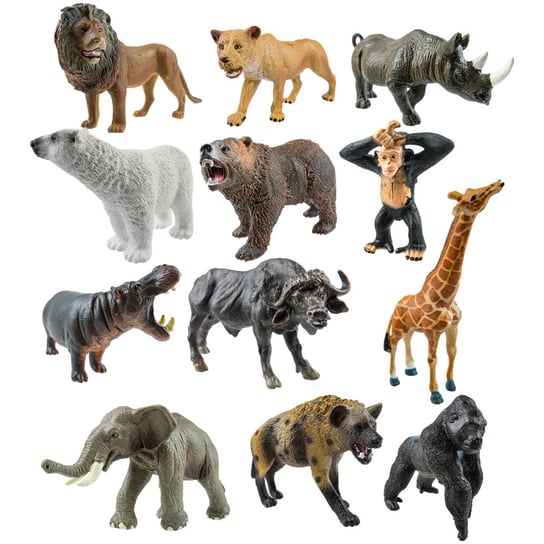 Zestaw dzikich zwierząt 12 sztuk Zwierzęta dżungla KinderSafe