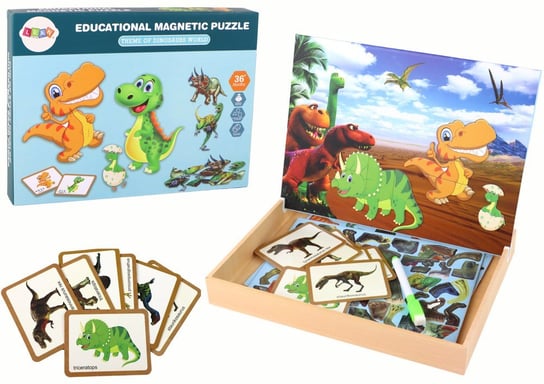 Zestaw Edukacyjnych Puzzli Magnetycznych z Dinozaurami Inna marka