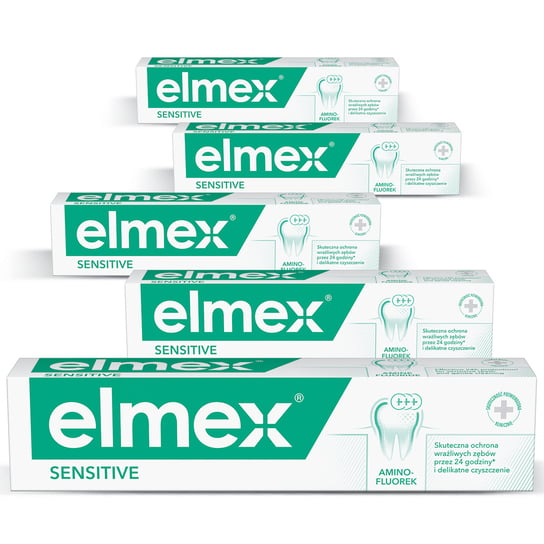 Zestaw elmex SENSITIVE Pasta do zębów wrażliwych 5x75 ml Elmex