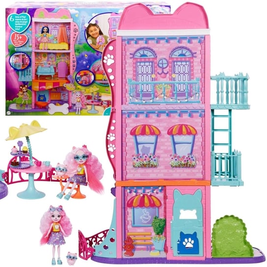 Zestaw Enchantimals Domek Miejski z kawiarnią 71 cm + lalka Enchantimals