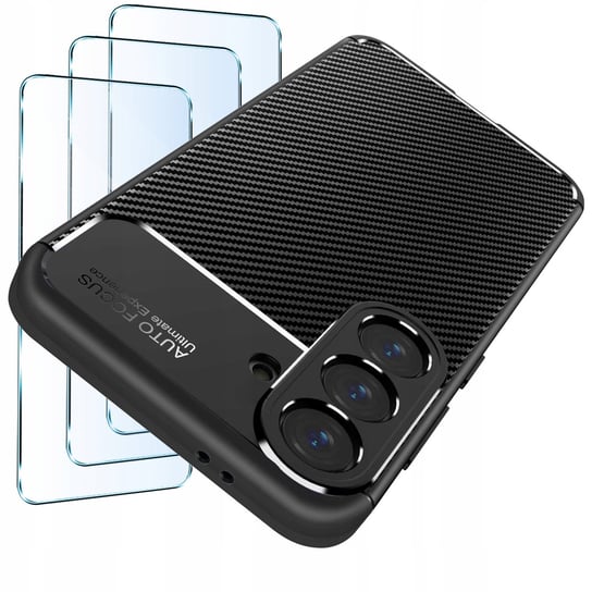 ZESTAW Etui do Samsung A56 5G Pancerne Carbon CASE + 3 SZTUKI SZKŁO Krainagsm