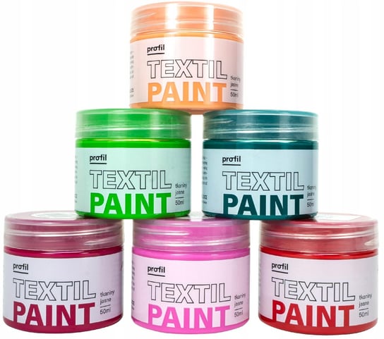 Zestaw farb 6x50ml, do jasnych tkanin - WILD ROSE PAINT-IT