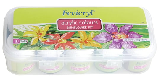 Zestaw farb akrylowych, 10x15ml, Fevicryl Fevicryl