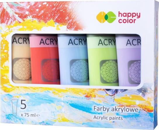 Zestaw Farb Akrylowych 5 Szt X 75 Ml Mix B Happy Color Happy Color