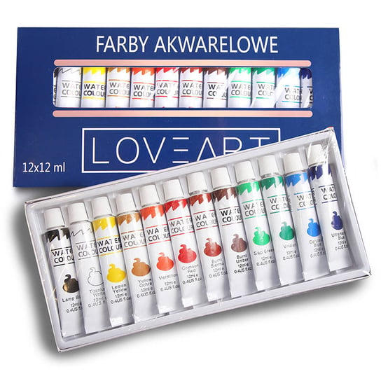 Zestaw farb akwarelowych LOVEART 12x12ml Loveart