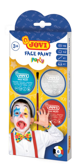 Zestaw farb do malowania twarzy, 6 farbek, Party Jovi