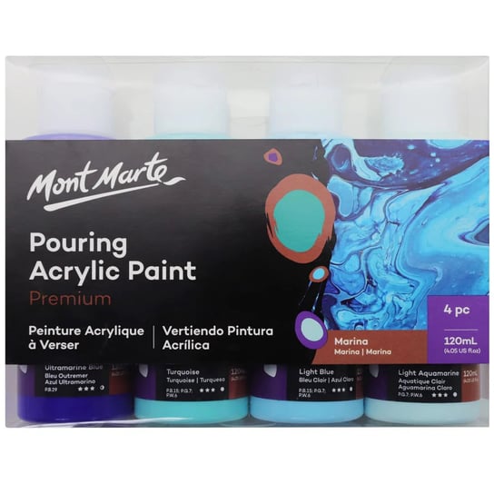 Zestaw Farb Pouring Mont Marte 4x120ML Marina Mont Marte