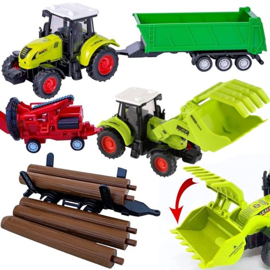 Zestaw Farmerski 2 Duże Traktory + 3 Maszyny Rolnicze Kombajn Inna marka