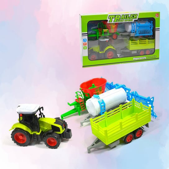 Zestaw Farmerski Traktor Z Maszynami Rolniczymi Pegaz