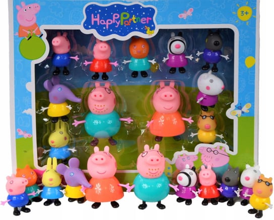 Zestaw figurek 11 sztuk rodzinka świnka Peppa Pegaz Toys