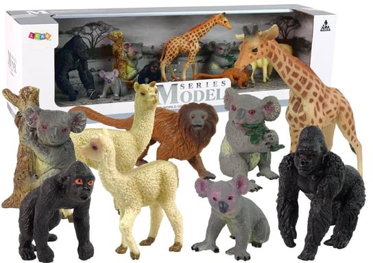 Zestaw Figurek Afryka Dzikie Zwierzęta Koala Goryl Lama Żyrafa Lean Toys
