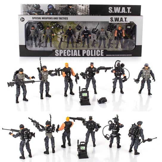 Zestaw figurek Policjanci SWAT, policja, komandosi + akcesoria ruchome Inna marka