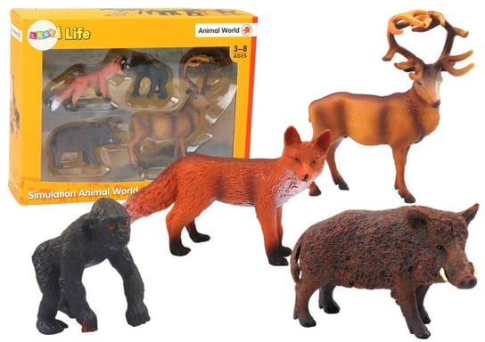 Zestaw Figurek Zwierzęta Leśne Jeleń Dzik Lisek Goryl Lean Toys