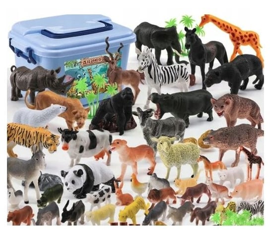 Zestaw Figurek Zwierzęta Safari 58 Elementów Z Poręcznym Pudełkiem Inna marka