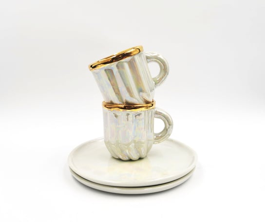Zestaw filiżanek do espresso Crema OPAL biały Mosko Ceramics