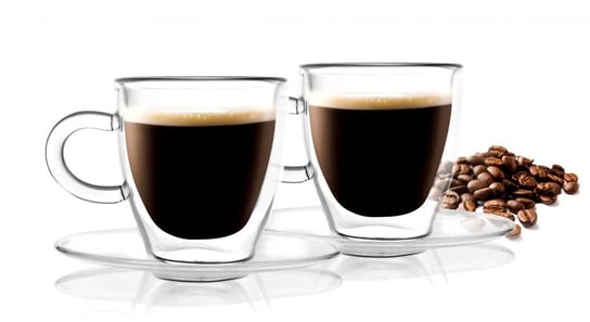 Zestaw filiżanek do espresso z podwójną ścianką VIALLI DESIGN Amo, 2 szt. + spodki Vialli Design