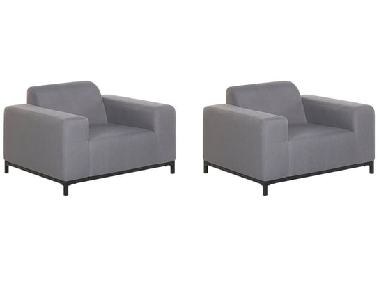 Zestaw foteli BELIANI ROVIGO, szaro-czarny, 68x105x84 cm, 2 szt. Beliani