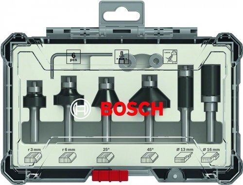 Zestaw Frezów 6 Szt. Trim&Edging Uchwyt 8Mm Bosch