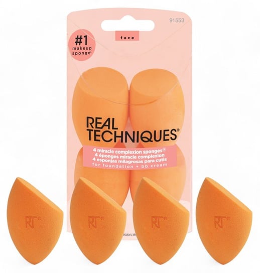 Zestaw gąbek do makijażu 4szt Real Techniques Beauty Blender Antybakteryjne Real Techniques