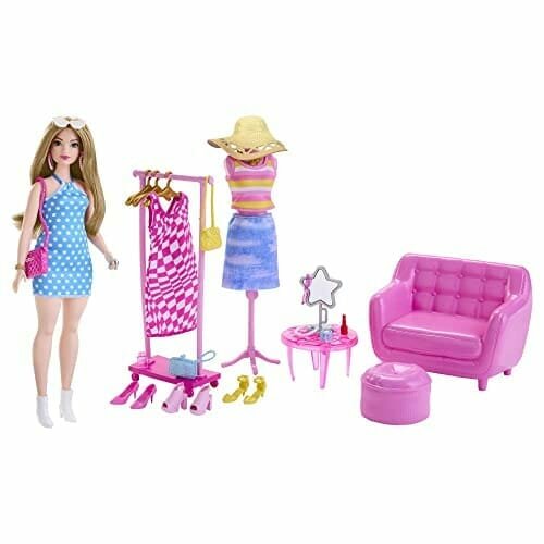 "Zestaw Garderoby Barbie Z 32 Elementami - Hpl78" Barbie