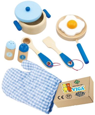 ZESTAW GARNKÓW Sztućców VIGA dla dzieci DREWNIANE kuchenne akcesoria zabawy Viga zabawka montessori PakaNiemowlaka