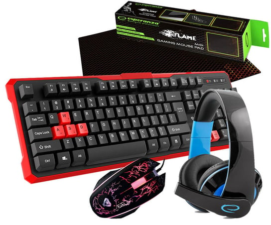 Zestaw Genesis RHOD 110 klawiatura + mysz + słuchawki + mata gamingowa dla graczy Genesis