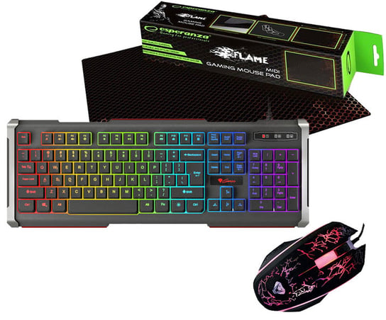 Zestaw GENESIS RHOD 400 RGB ALU klawiatura + mysz + mata - klawiatura dla graczy z podświetleniem RGB Genesis