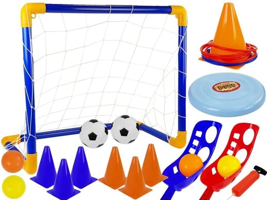 Zestaw Gier Sportowych Zręcznościowe Piłka Nożna Bramka Frisbee Lean Toys