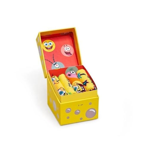 Zestaw Giftbox Skarpetki Happy Socks x SpongeBob 4-pak Kids - XKBOB09-0100 - 13-21 Happy Socks