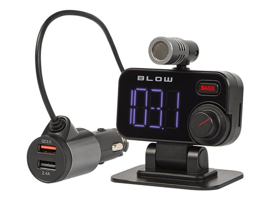 Zestaw głośnomówiący transmiter FM BLOW Bluetooth 5.0 + Quick Charge 3.0 Blow