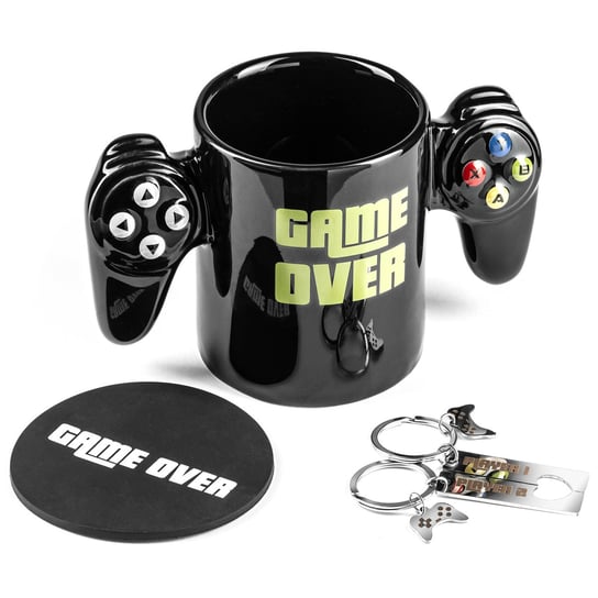 ZESTAW gracza GAME OVER kubek, podkładka, breloki Gadget Master