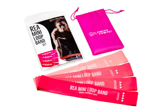 Zestaw gum Rea Mini Loop Band 4szt., różowy Rea Tape