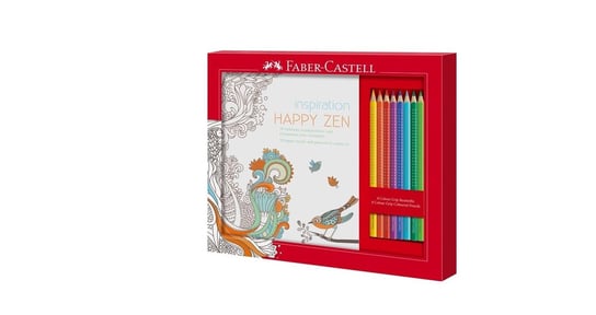 Zestaw Happy Zen kredki Grip, 8 sztuk z kolorowanką, Faber-Castell Faber-Castell