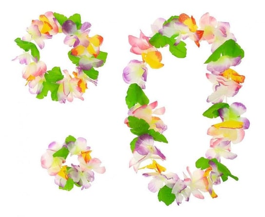Zestaw Hawajski Różowo-Fioletowy (Naszyjnik, Wianek, Bransoletka) Inna marka
