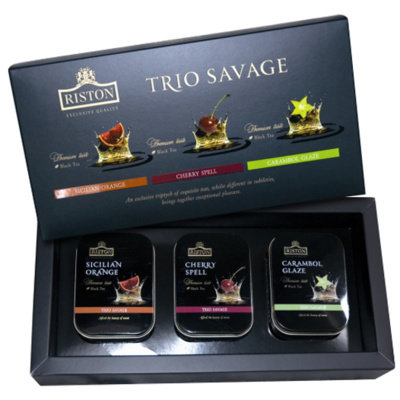 Zestaw herbat liściastych w puszkach RISTON Trio Savage, 3x70 g Riston