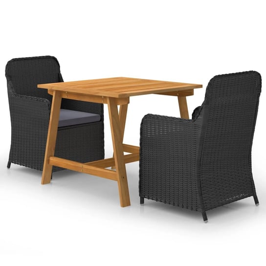 Zestaw jadalniany ogrodowy, stół + 2 krzesła, drew Inna marka