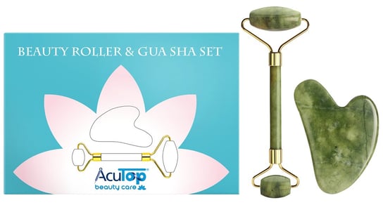 ZESTAW JADEITOWY - BEAUTY ROLLER & GUA SHA SET (BEAUTY A46004) AcuTop